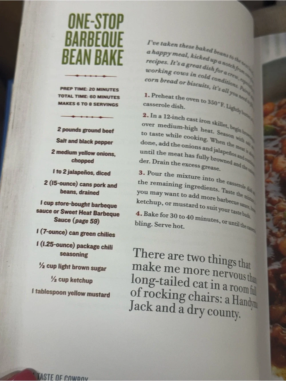 A Taste of Cowboy Cookbook Hardback 2015